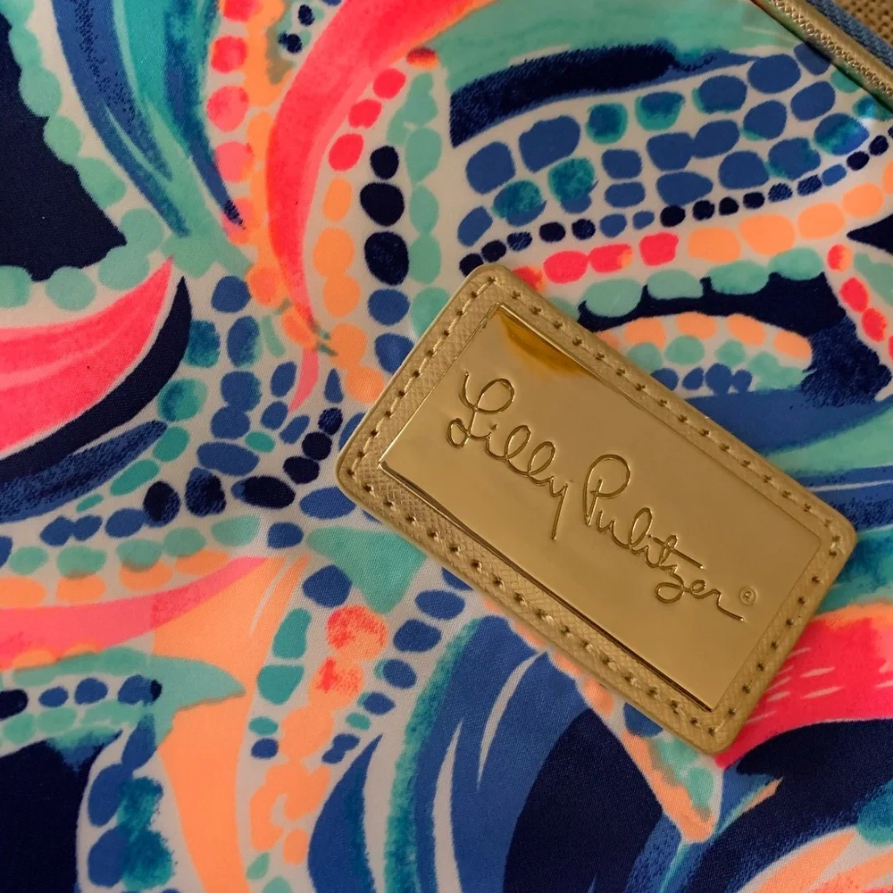 Lilly Pulitzer Navy Multicolor Laptop Sleeve - Coral, Teal & Pink Pattern